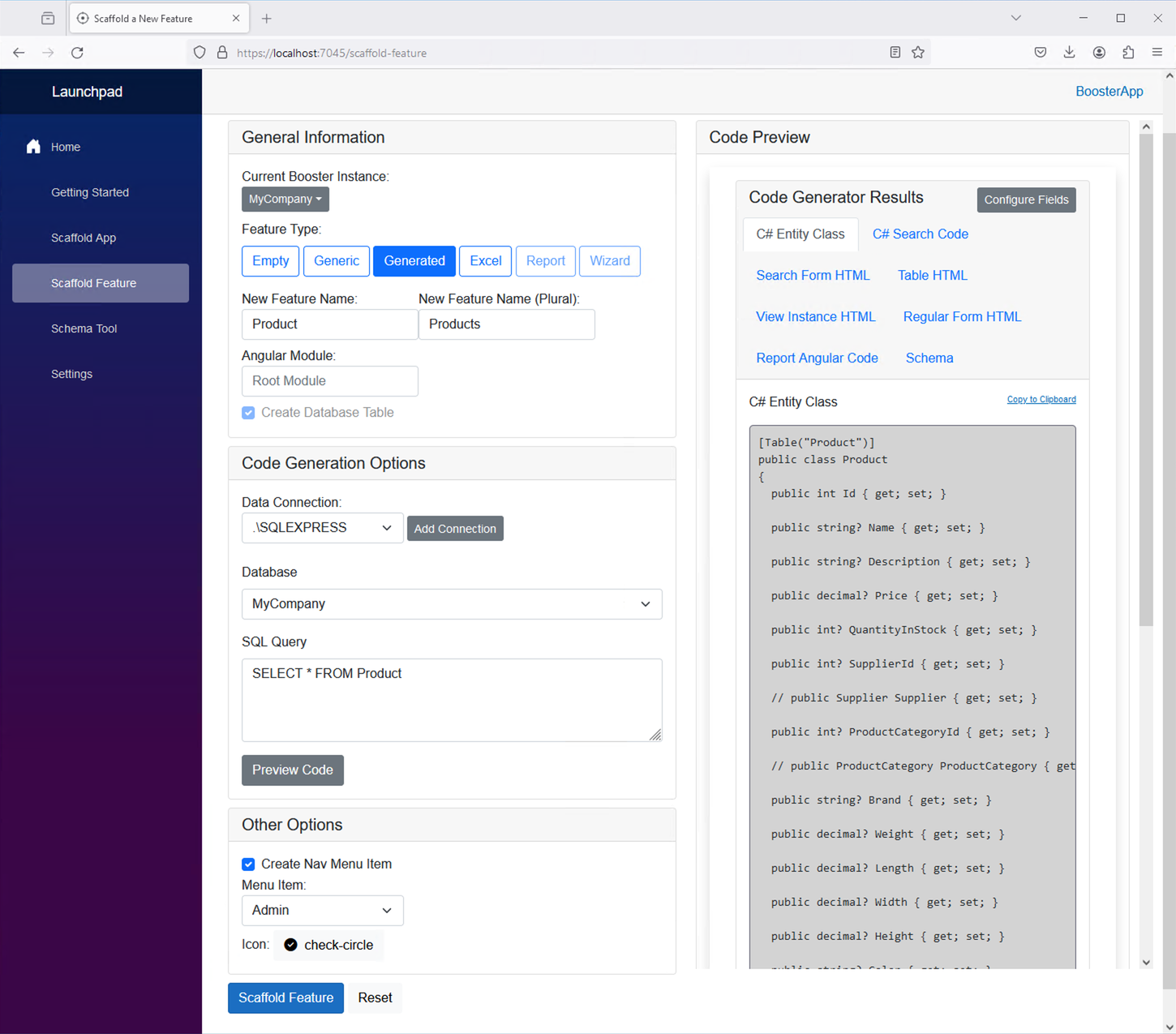 Screenshot w/ the Schema Tool Visible
